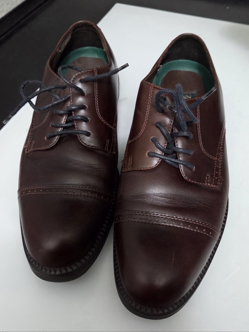 Nunn Bush Men's Dark Brown Cap-Toe Oxfords
